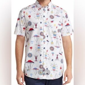 Brooks Brothers Nautical Print Short Sleeve Button Down Shirt SZ XXL
